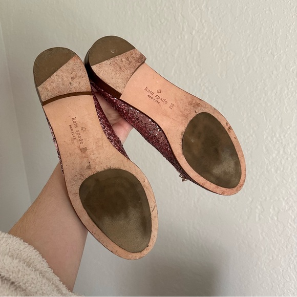 Kate Spade Pink Glitter Cora Slip On Loafers - Picture 7 of 11